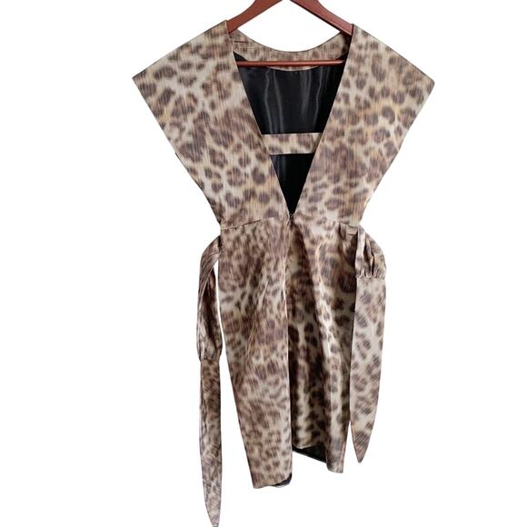 Veronica Beard Leopard Open Back Mini Dress 0 Leopard - Picture 4 of 6